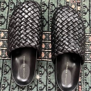 Randall Loeffler black leather woven shoes 8.5